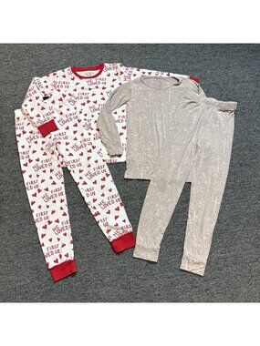 HOLY PALS Girls Kids Size 6 Lot of 2 Long Sleeve Pajama Sets Bamboo & Cotton